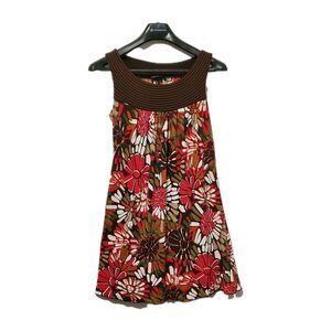 A Byer Y2K Shift Dress Floral Brown Flowy Small Coastal Cowgirl Western Retro